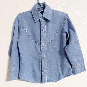 Vintage Tom Sawyer Britches Western Pearl Snap Button Shirt Size 5
